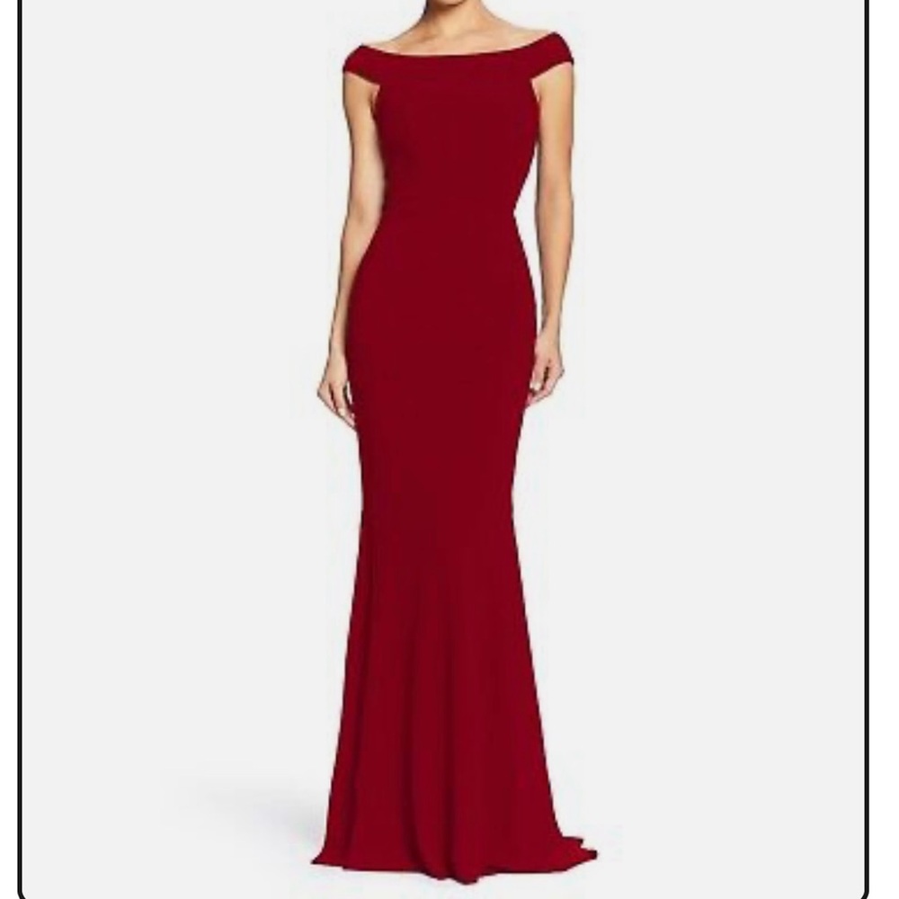 Burgundy Off-Shoulder Maxi Gown
